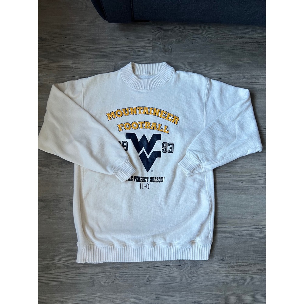 VTG Nutmeg Mills Men's West Virginia Mountaineers Football 1993 Sweater Size XL